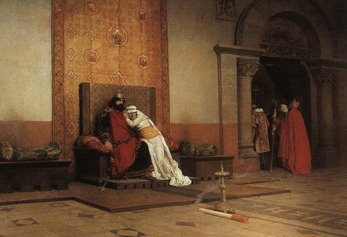 Jean-Paul Laurens The Excommunication of Robert the Pious Sweden oil painting art